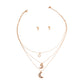 Gold 3 Layer Chain Moon Necklace
