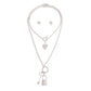 Silver Lock and Key Layered Chain