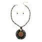 Black and Gold Bead Fan Tassel Set
