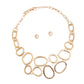Gold Metal Statement Link Necklace