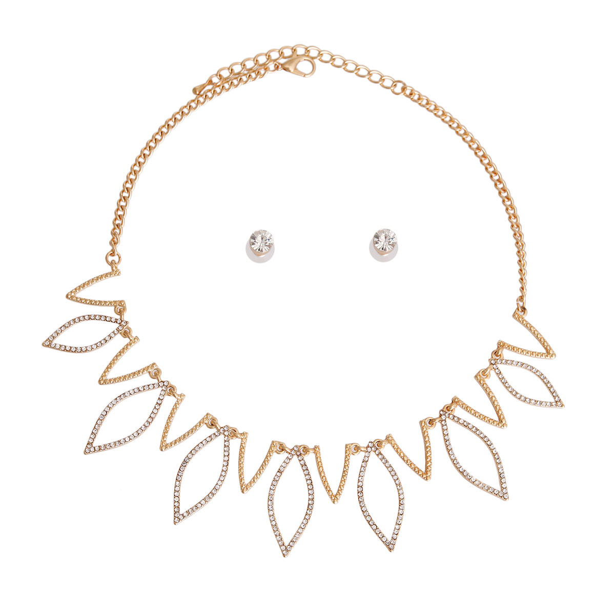 Gold Marquise Stone Collar Necklace