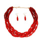 Burgundy Glass Bead 5 Strand Set
