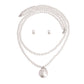 White Long Pearl Strands Pendant Set