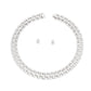 Iced Silver Watch Band Chain Necklace