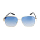 Blue Lens Gold Wire Frame Sunglasses