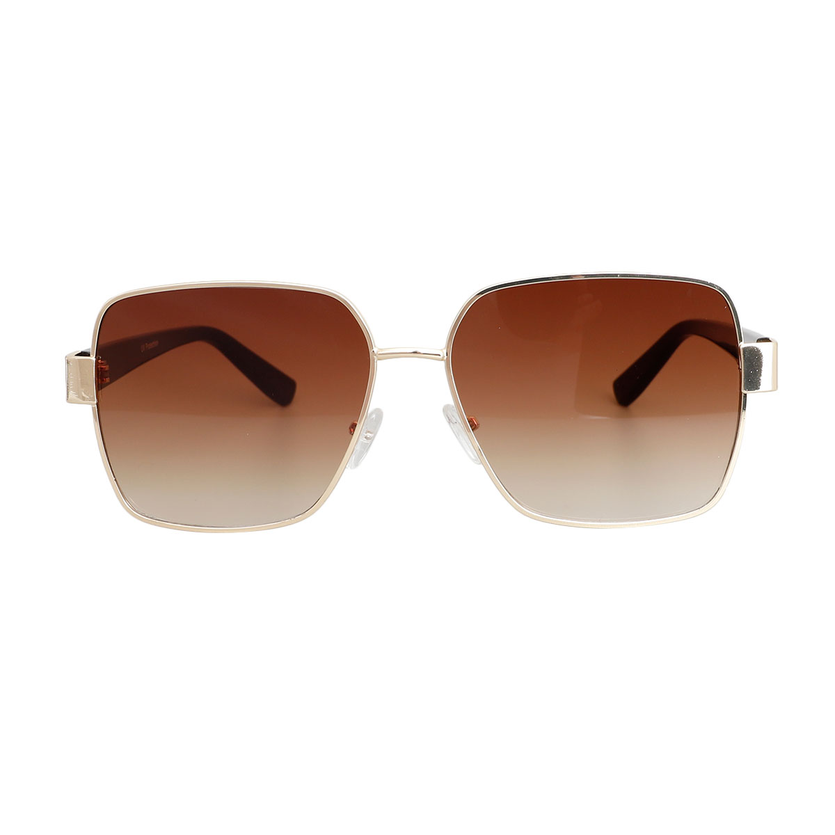 Brown Lens Gold Wire Frame Sunglasses