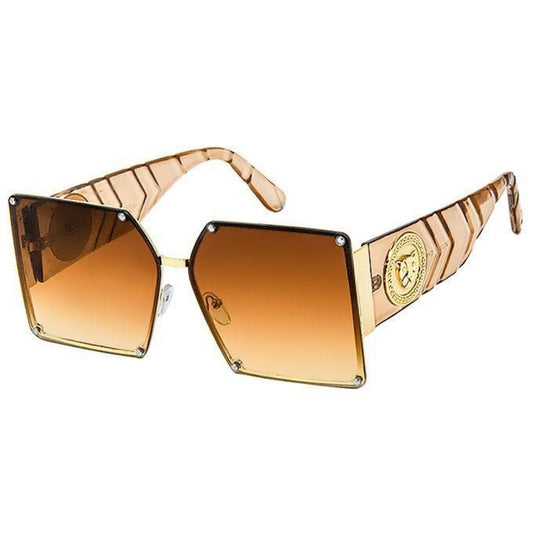 Designer Brown Key Green Sunglasses