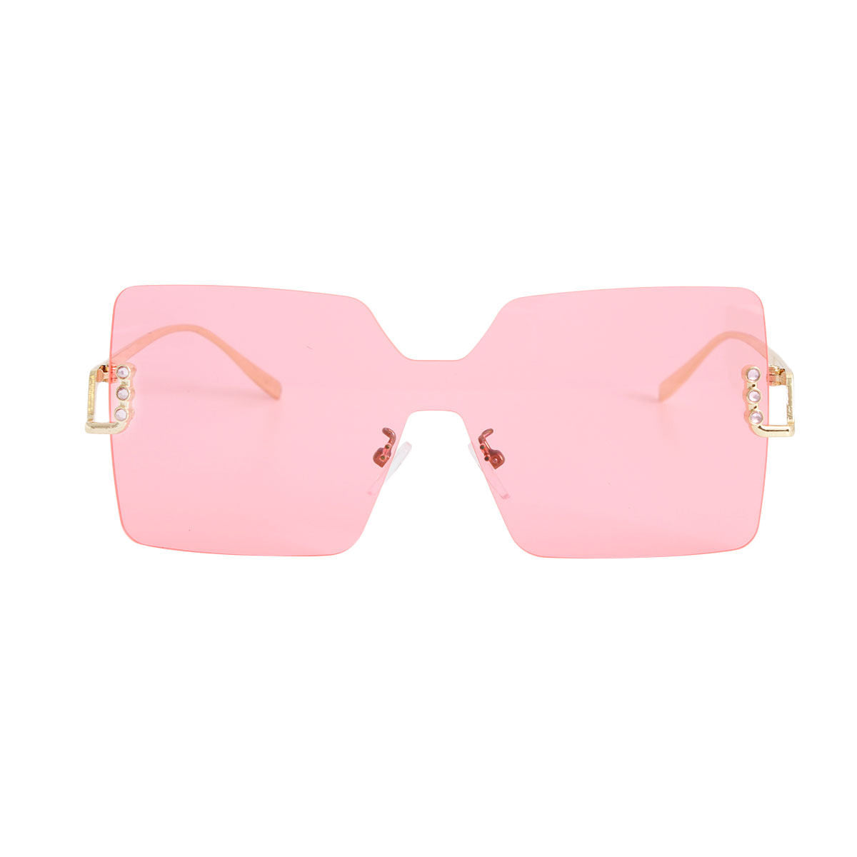 Pink One Piece Square Sunglasses