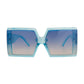 Shiny Blue Square Painted Sunglasses