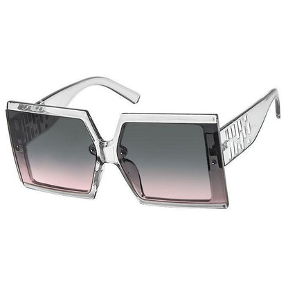 Shiny Gray Square Painted Sunglasses