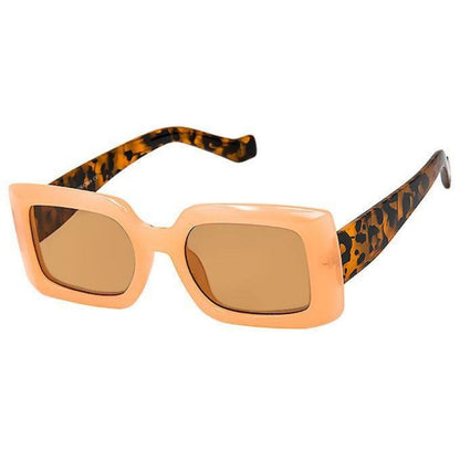 Peach Rectangle Ink Splatter Sunglasses