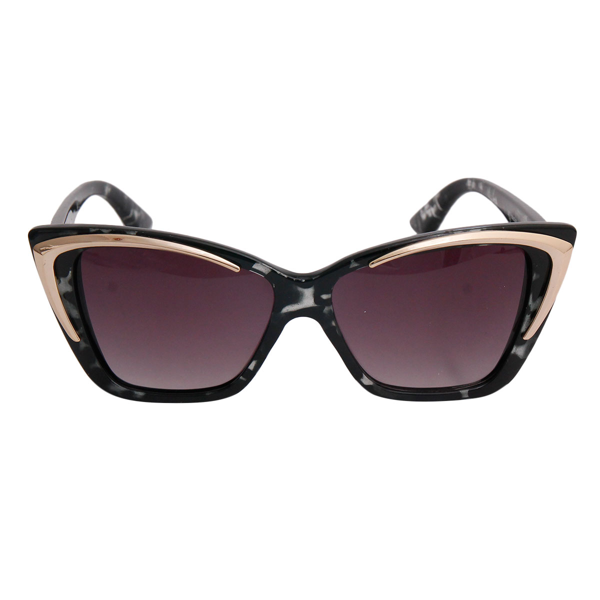 Gray Gold Edge Prada Inspired Cat Eye Sunglasses