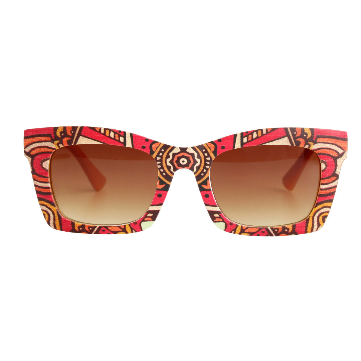 Brown Graphic Print Sunglasses