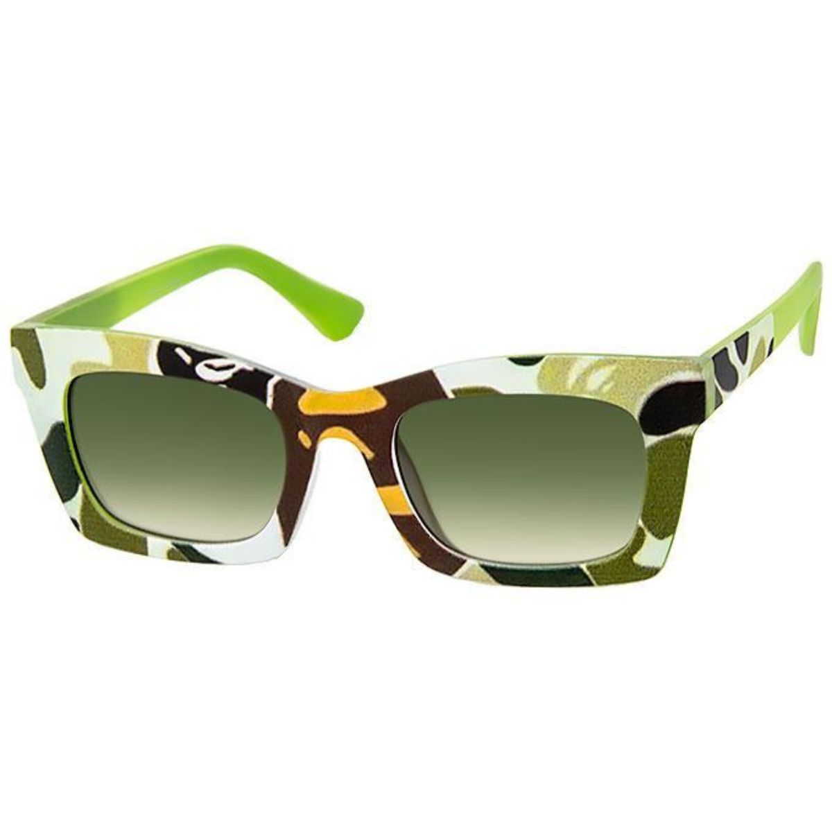 Green Graphic Print Sunglasses