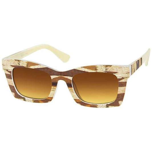 Light Brown Graphic Print Sunglasses