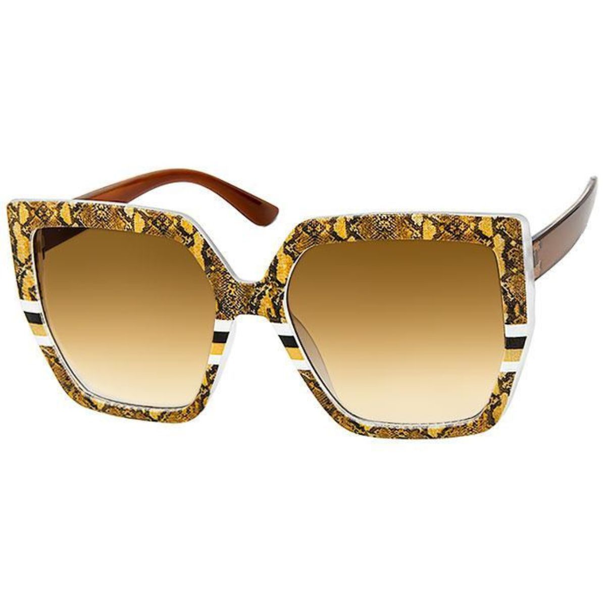 Brown Snake Square Sunglasses