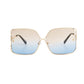 Blue Retro Square Sunglasses