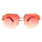 Pink Square Frameless Sunglasses
