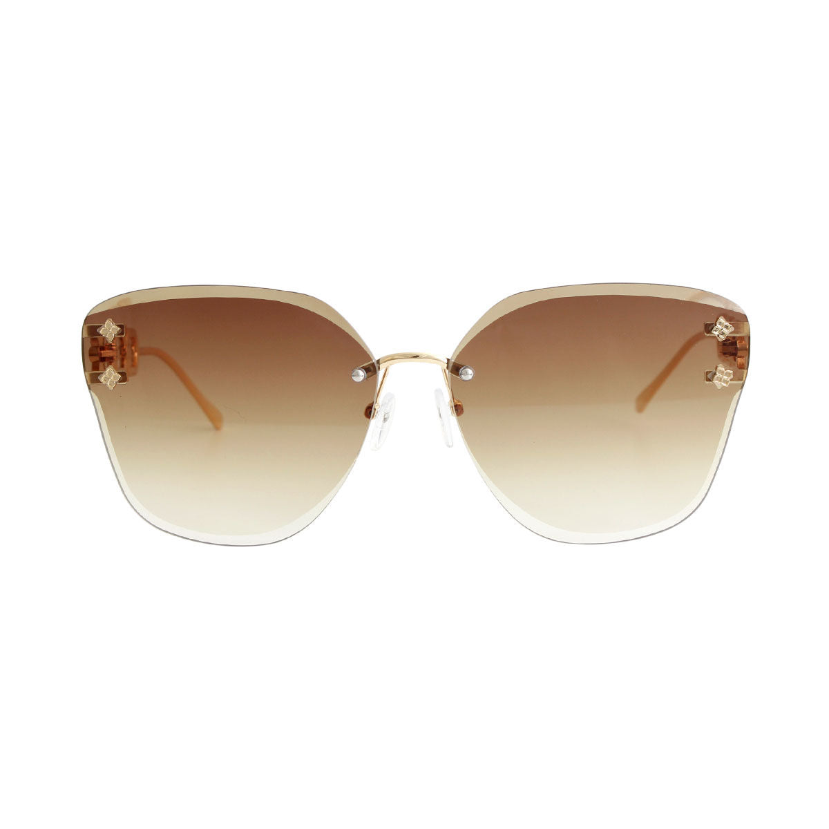 Brown Clover Chain Arm Sunglasses