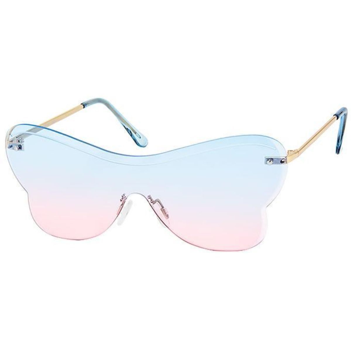 Blue One Piece Butterfly Sunglasses