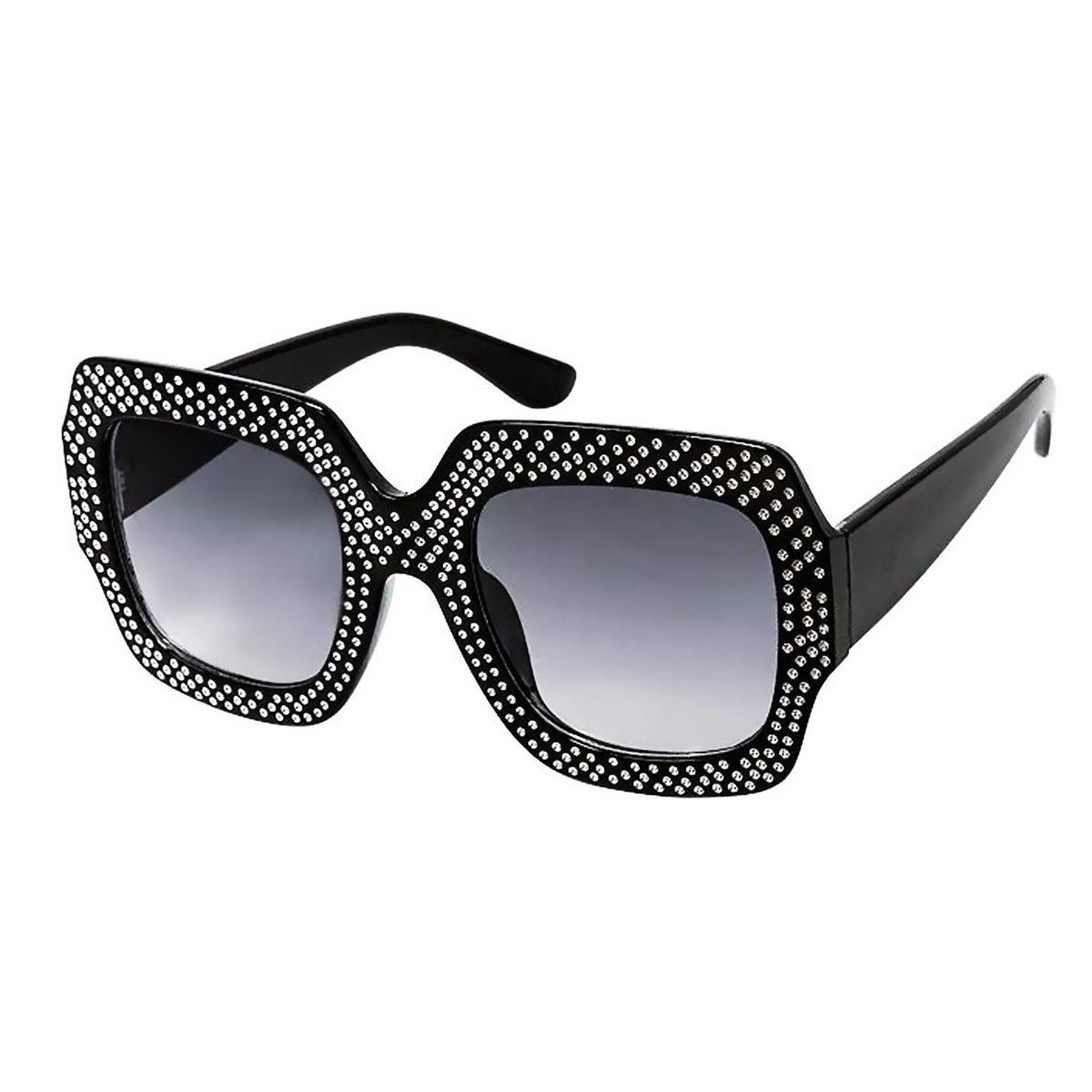 Black Square Frame Dotted Sunglasses