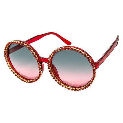 Red Round Stone Sunglasses