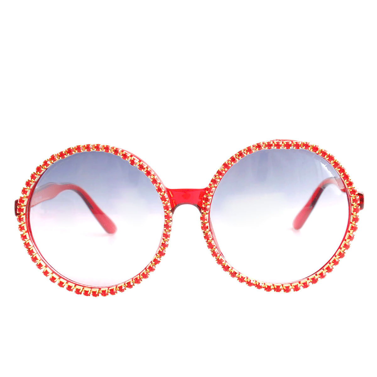 Red Round Stone Sunglasses