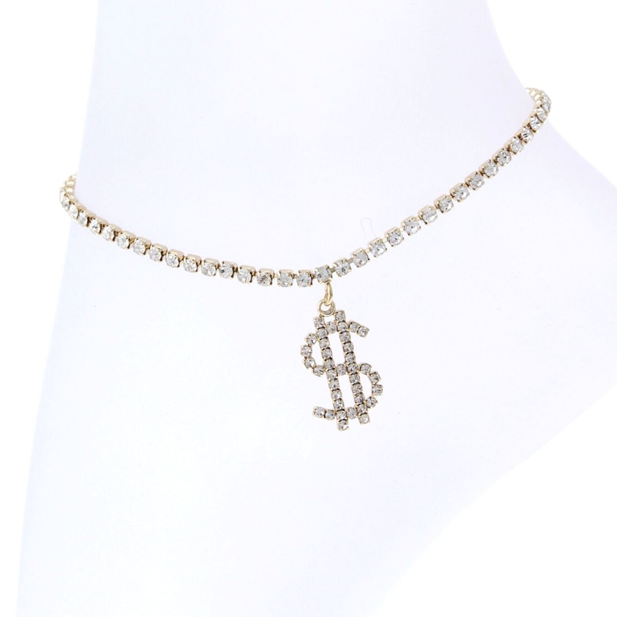 Gold Dollar Sign Anklet
