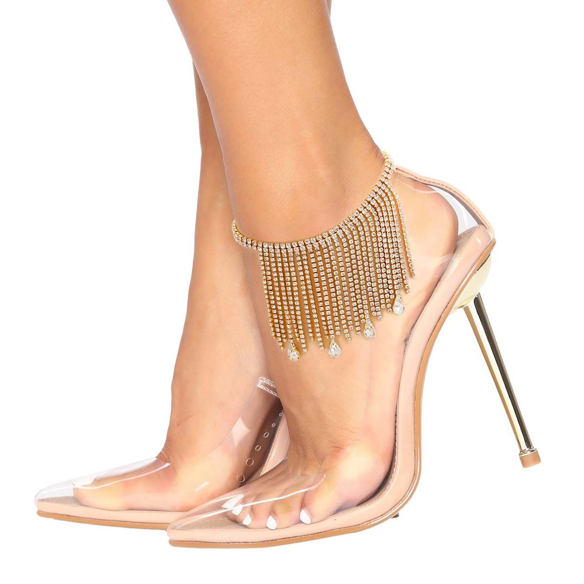 Gold Tassel Drop Anklet