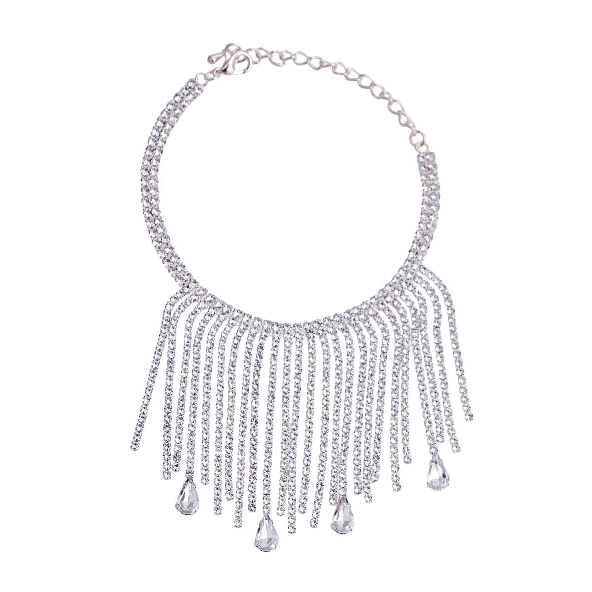 Silver Tassel Drop Anklet