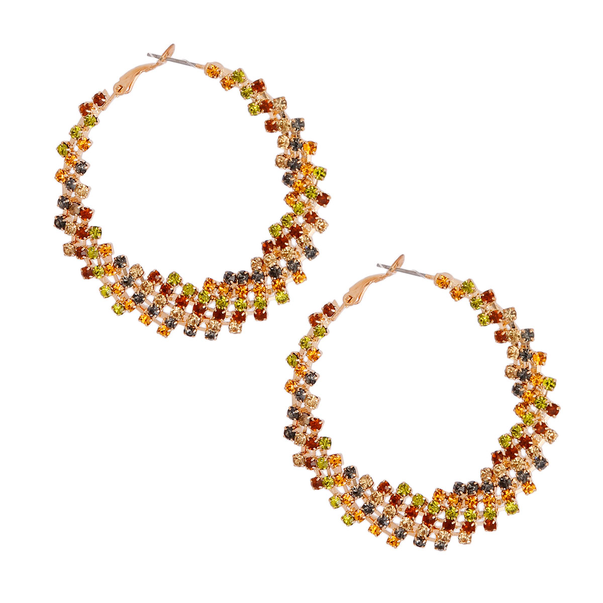 Mixed Topaz Oblique Hoops