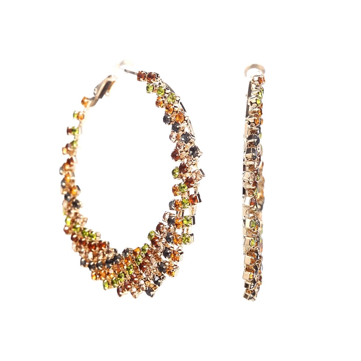 Mixed Topaz Oblique Hoops