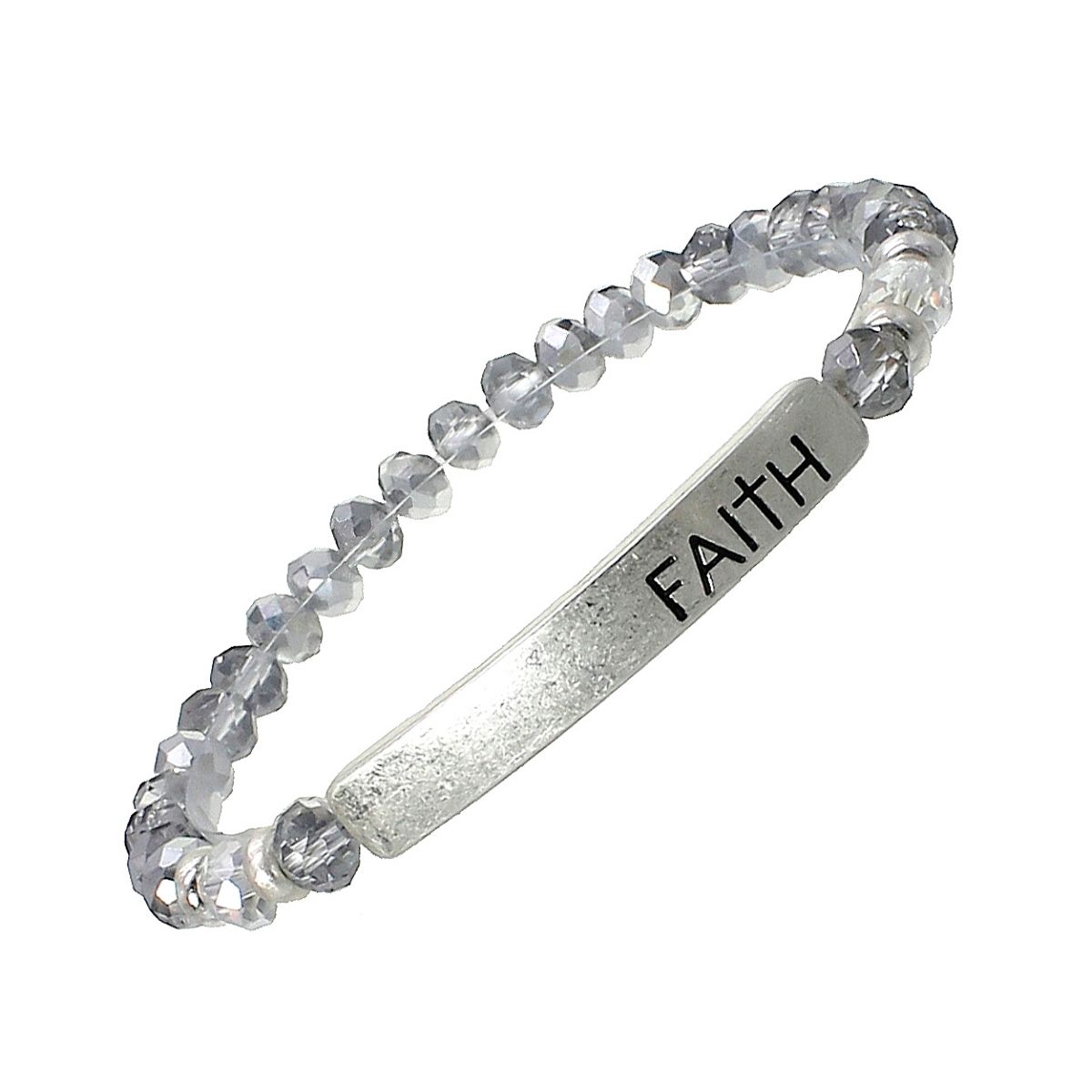 Clear Glass Faith Bracelet