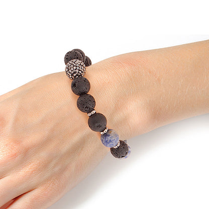 Blue and Lava Stone Bracelet