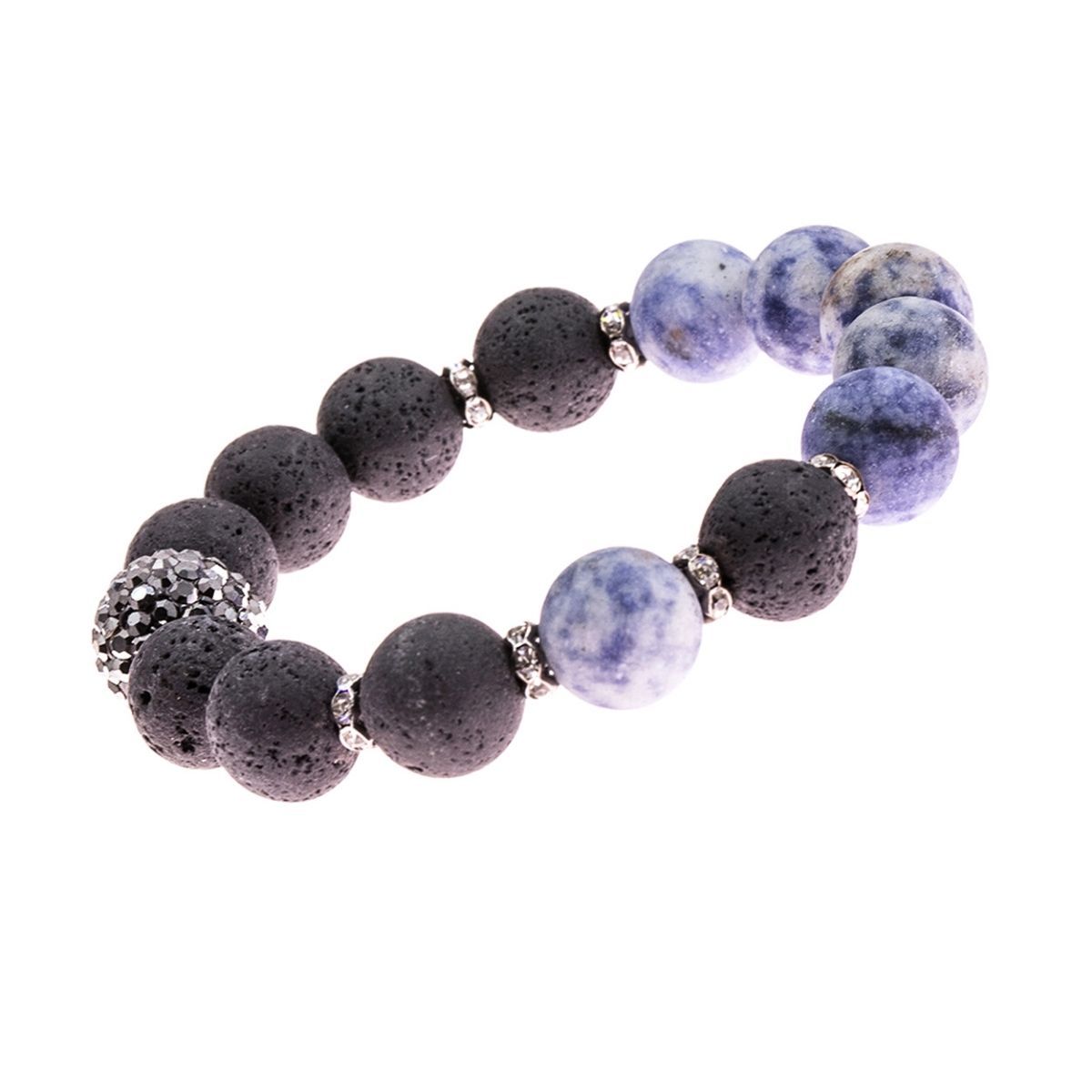 Blue and Lava Stone Bracelet