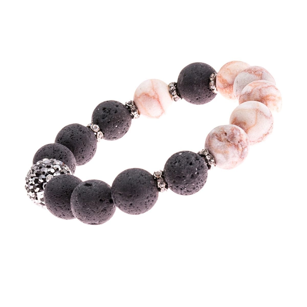 Pink and Lava Stone Bracelet