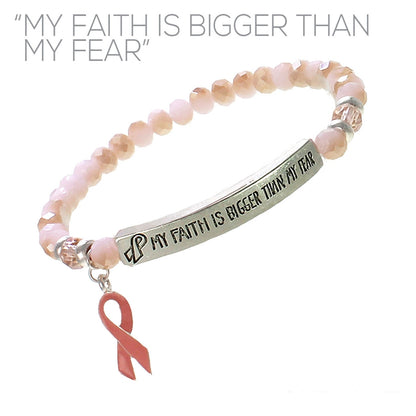 Pink MY FAITH IS BIGGER THAN MY FEAR Bracelet