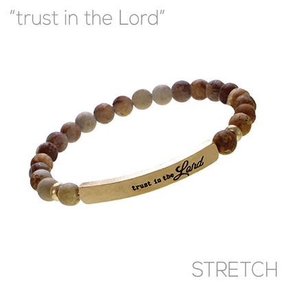 Brown and Gold Trust in the Lord Bracelets