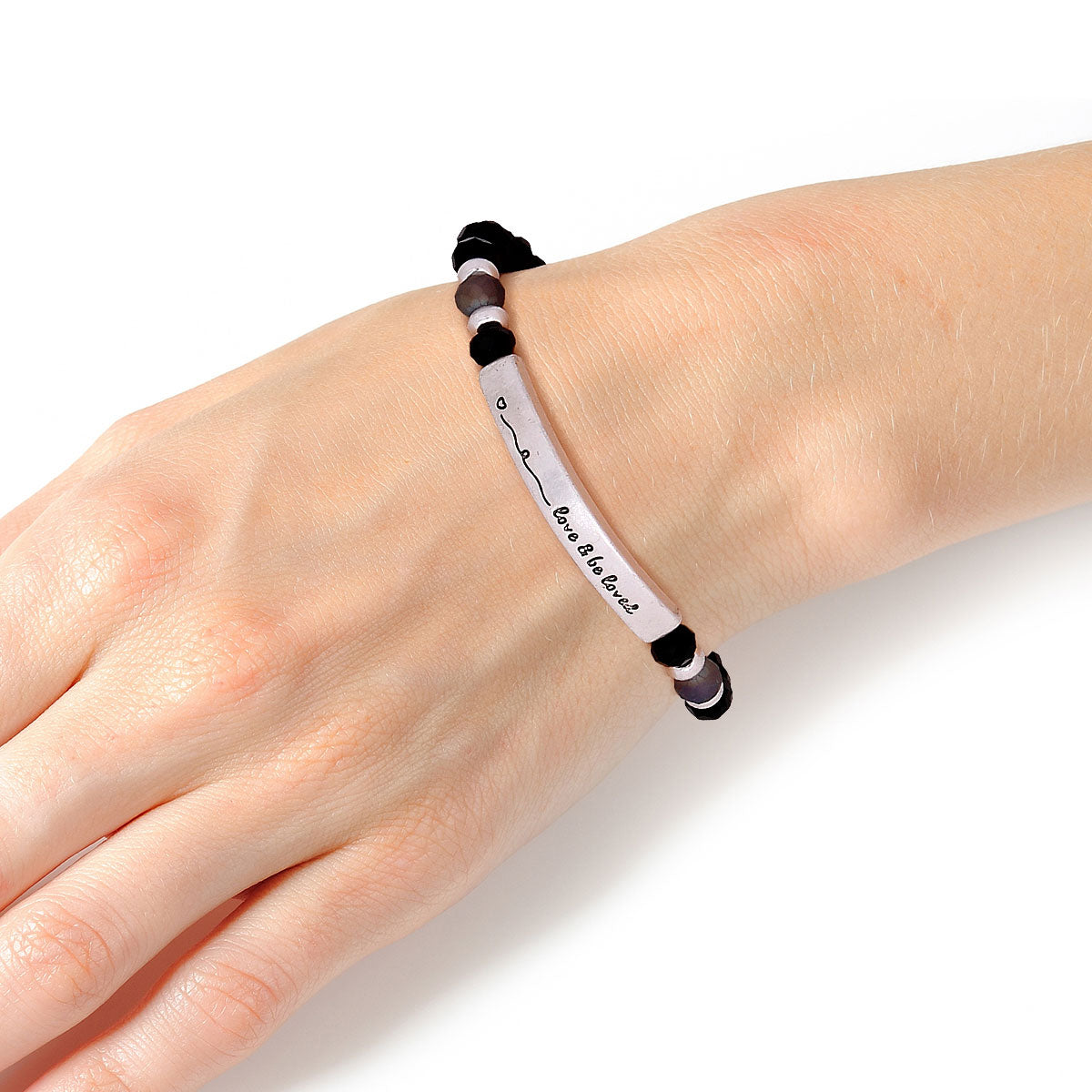 Black Glass Love and Be Loved Bracelet