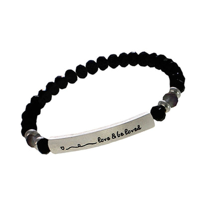 Black Glass Love and Be Loved Bracelet