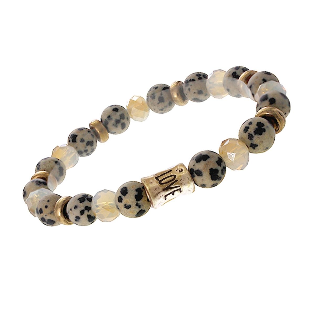 Spotted Natural Stone Love Bracelet