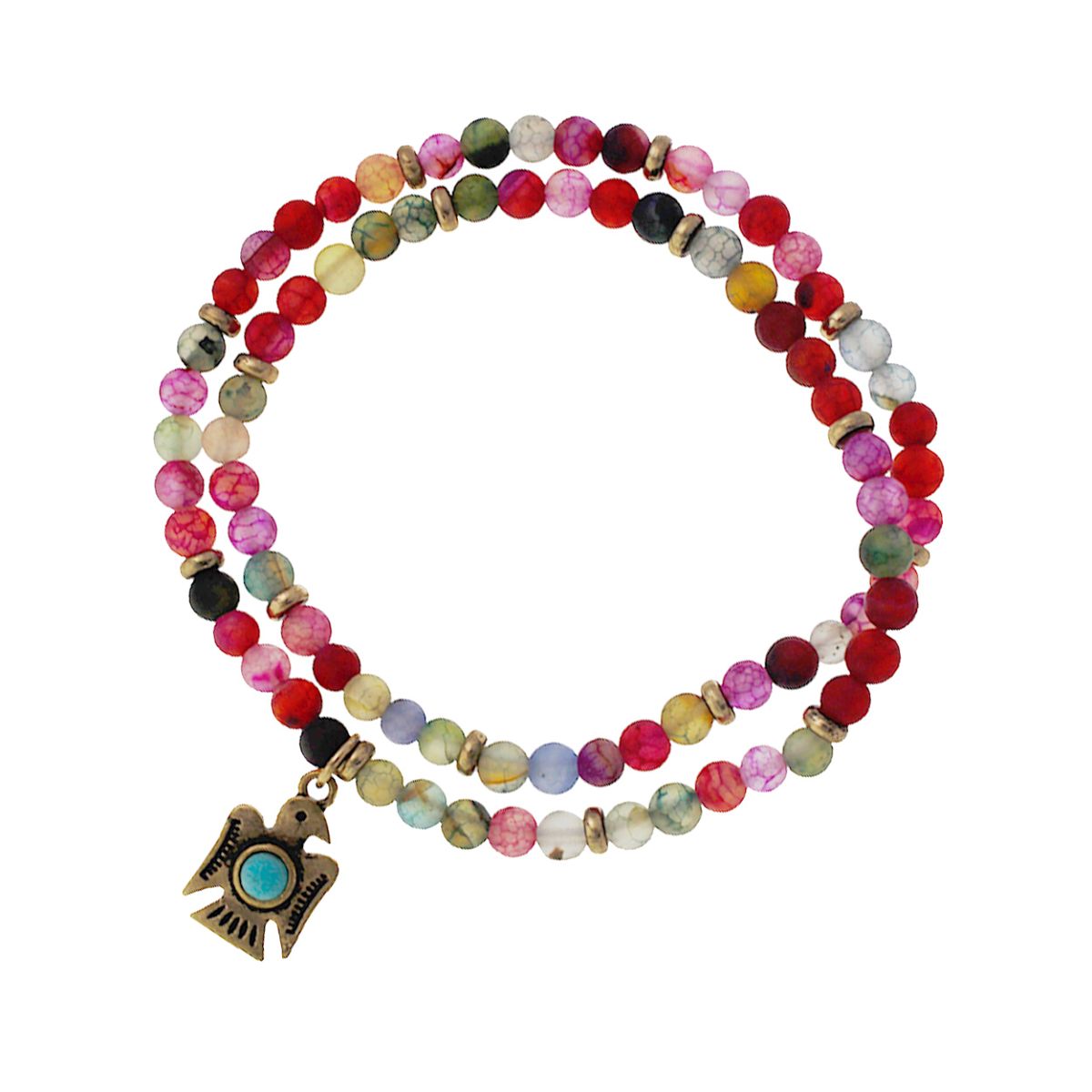 Fuchsia Natural Stone Tunderbird Bracelet