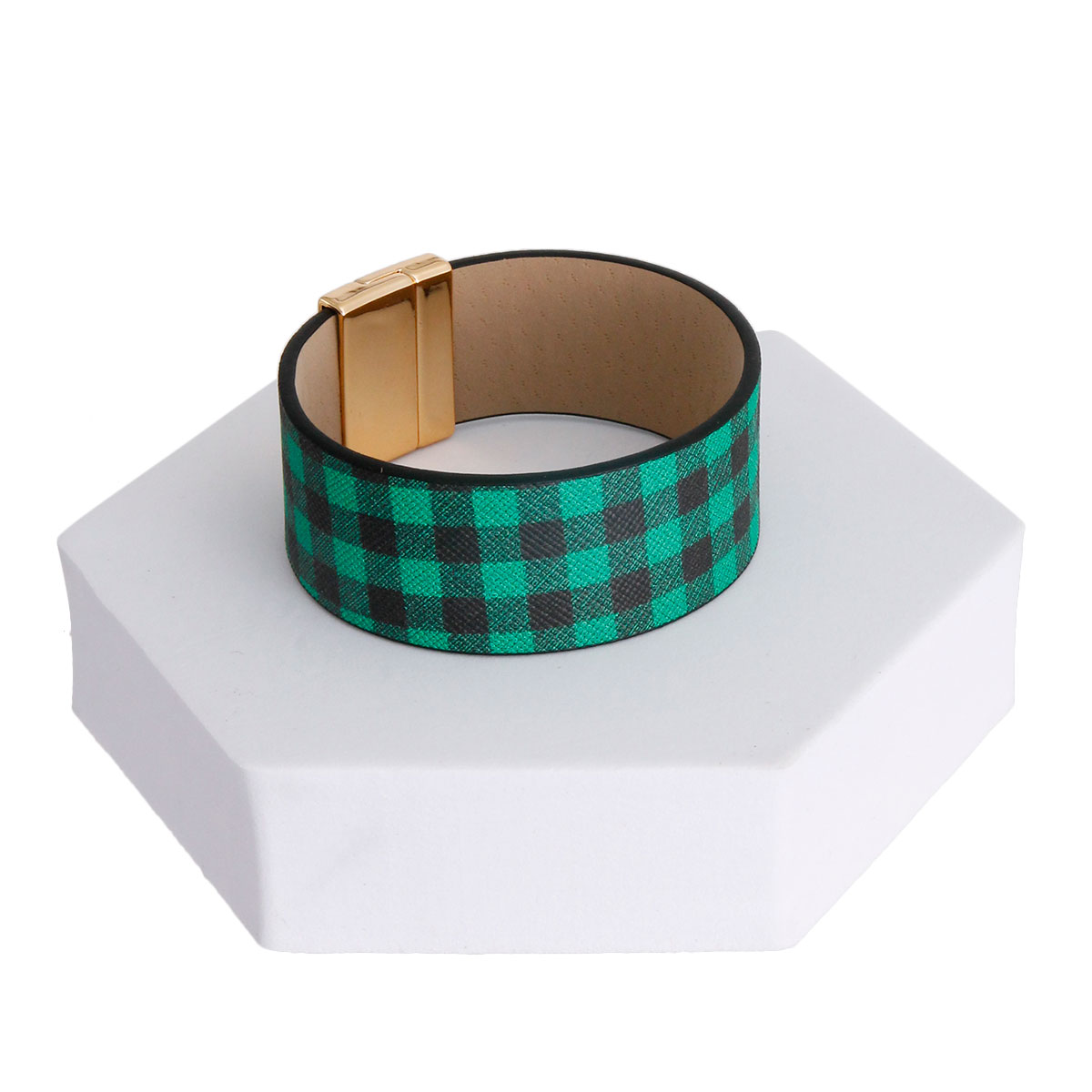 Green Buffalo Plaid Bracelet