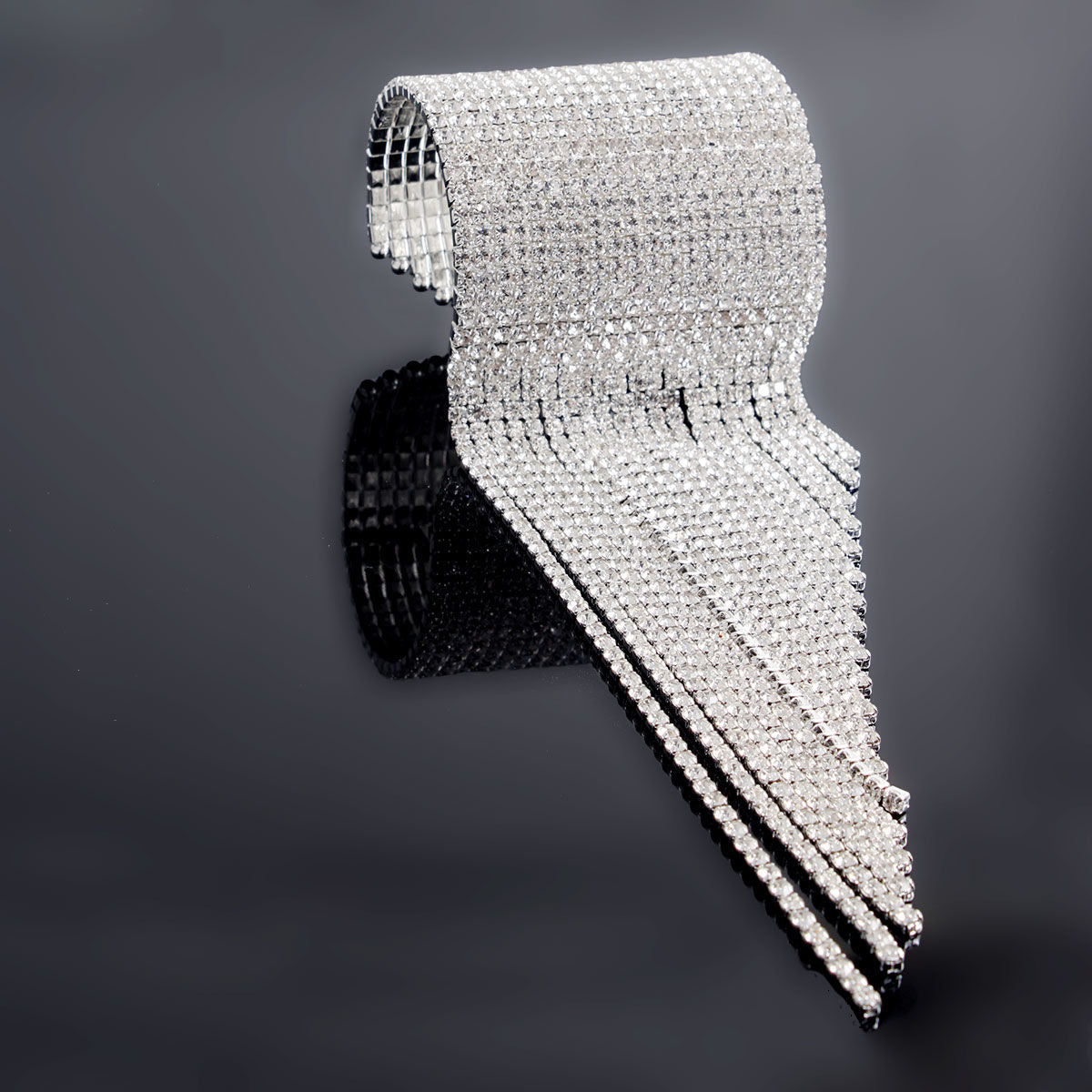 Silver 20 Line Fringe Cuff