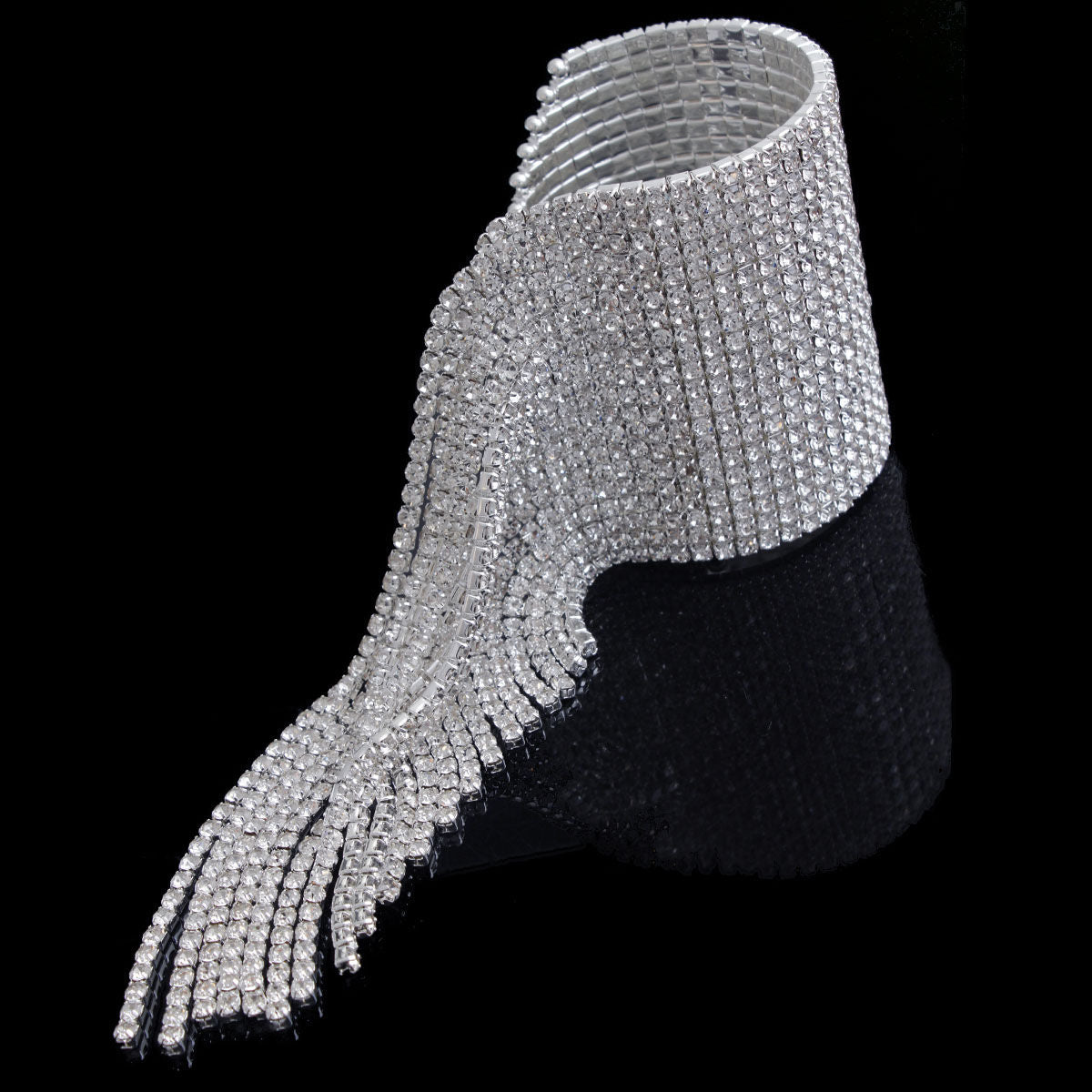 Silver 20 Line Fringe Cuff