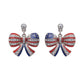 American Flag Ribbon Metal Earrings