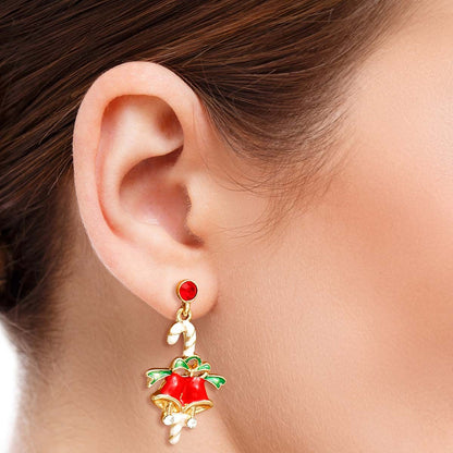 Candy Cane and Bell Earrings