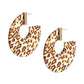 Brown Leopard Acrylic Hoops