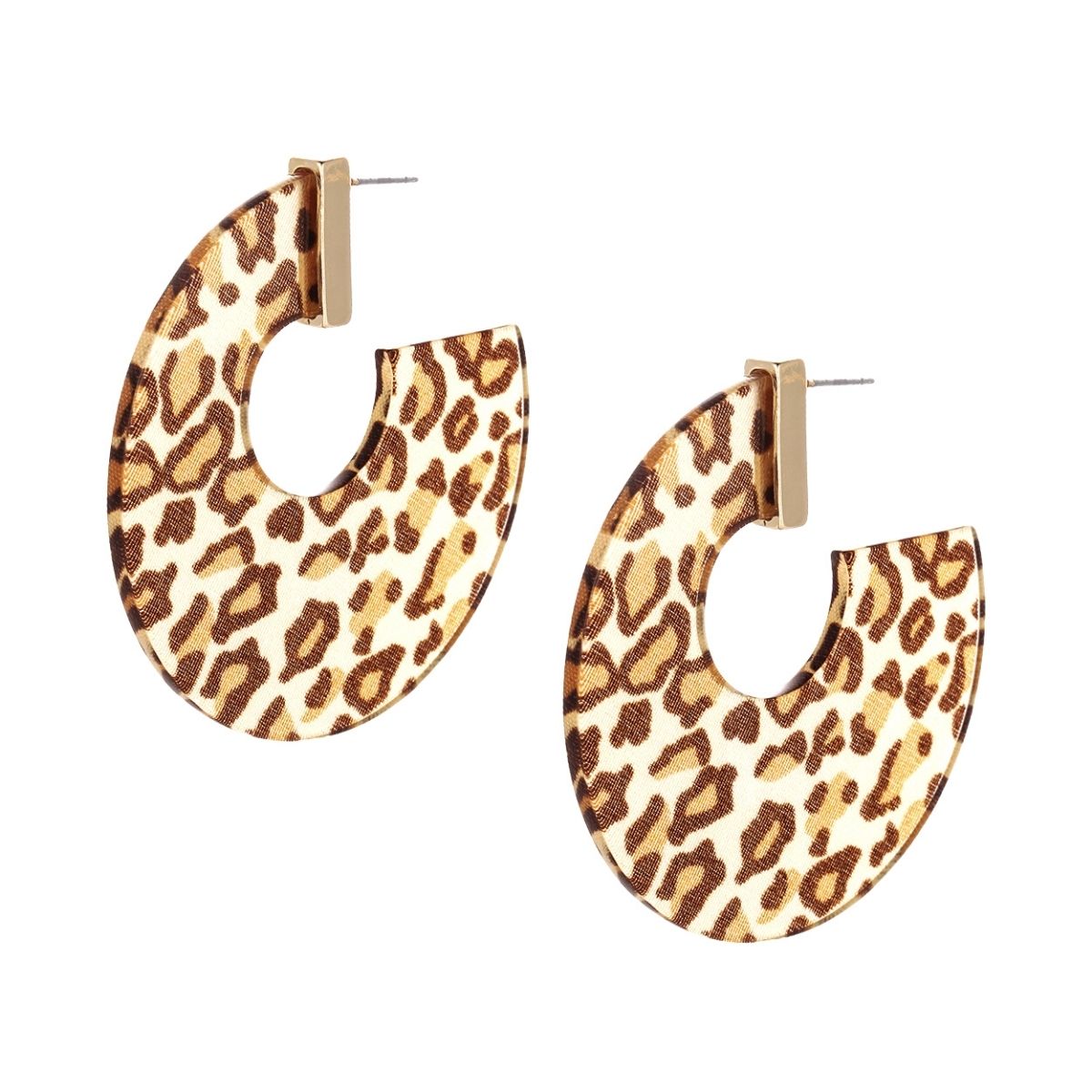 Brown Leopard Acrylic Hoops
