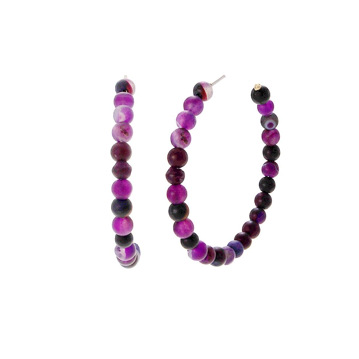 45mm Purple Stone Hoops